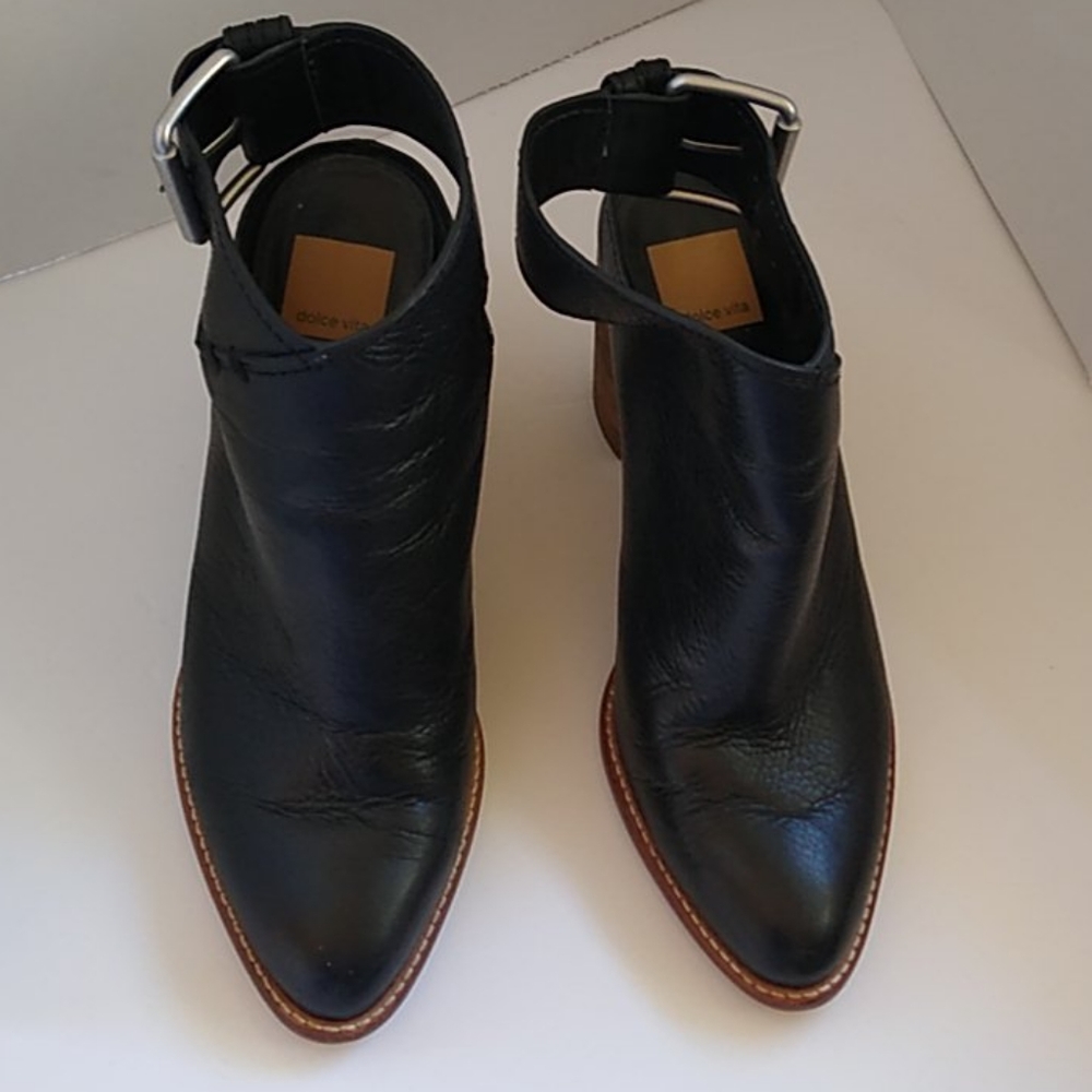 Dolce Vita Black Leather Mule Booties 8.5